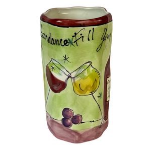 Julia Junkin Ceramic Wine Bottle Holder Cooler Vase May Abundance Fill Your Life